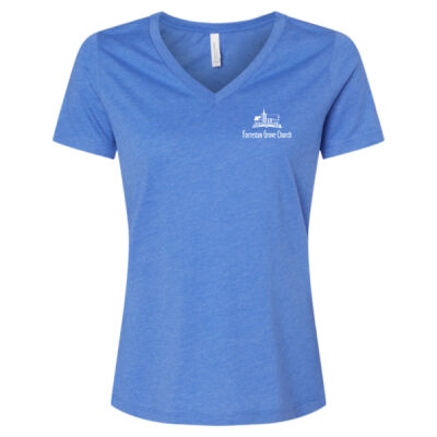 Forreston Grove Church 2026 Logo 1 - Women's Relaxed Heather CVC V-Neck Tee Thumbnail